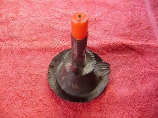 Circa 1820 Chamberstick Candle Holder Made By Tinsmith photo