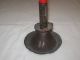 Circa 1820 Chamberstick Candle Holder Made By Tinsmith Metalware photo 3