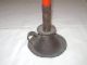 Circa 1820 Chamberstick Candle Holder Made By Tinsmith Metalware photo 5
