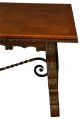 Large Vintage French Dining Table,  Renaissance Style,  Wrought Iron,  Parquet Top 1900-1950 photo 3