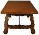 Large Vintage French Dining Table,  Renaissance Style,  Wrought Iron,  Parquet Top 1900-1950 photo 7