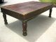 Antique Rustic Artisan Indian Hard Wood Brown Distressed Wood Coffee Table Unknown photo 3
