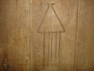 18th C Early Wrought Iron Hanging Hearth Flesh Or Meat Skewer Complete Set photo