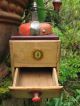 Antique Coffee Grinder German Sweet & Shabby Chippy Red Paint W/bakelite Top Primitives photo 1