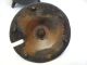 Antique Old Metal Cast Iron Carved Wood Bulb Cauldron Shaped Fireplace Starter Hearth Ware photo 2