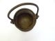 Antique Old Metal Cast Iron Carved Wood Bulb Cauldron Shaped Fireplace Starter Hearth Ware photo 4