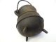 Antique Old Metal Cast Iron Carved Wood Bulb Cauldron Shaped Fireplace Starter Hearth Ware photo 5