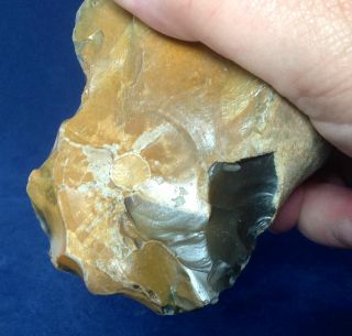 British Lower Palaeolithic Flint Pebble Handaxe Tool From Dorset photo