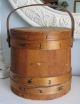 Vintage Antique Primitive Wooden Shaker Firkin Sugar Bucket Pantry Box Md - Lg Primitives photo 1