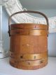 Vintage Antique Primitive Wooden Shaker Firkin Sugar Bucket Pantry Box Md - Lg Primitives photo 6