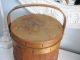 Vintage Antique Primitive Wooden Shaker Firkin Sugar Bucket Pantry Box Md - Lg Primitives photo 8