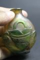 Chinese Antique Peking Overlay Flower Carved Glass Snuff Bottle Snuff Bottles photo 3
