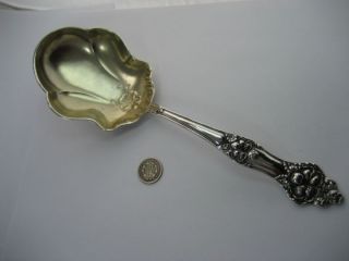 Antique Victorian Signed Baker - Manchester Gilt Sterling Silver Serving Spoon photo