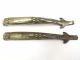 Antique Pair Old Victorian Ornate Cast Iron Nickelplated Woodstove Lid Lifter Nr Stoves photo 4