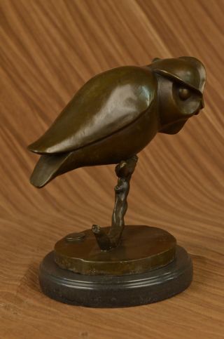 Abstract Modern Art Owl Bronze Sculpture Hand Crafted By Milo Figurine Art Deco photo