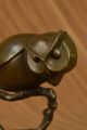 Abstract Modern Art Owl Bronze Sculpture Hand Crafted By Milo Figurine Art Deco Metalware photo 6