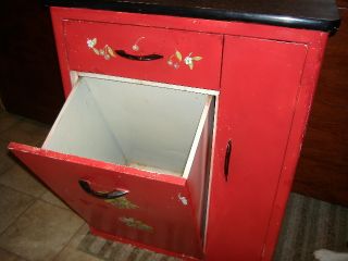 Vintage Metal Microwave Stand Kitchen Floor Cabinet Retro photo