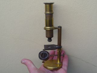 An Antique Brass Microscope C1880/1900 photo
