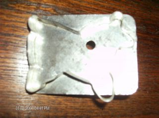 Antique Primitive Dog Puppy Cookie Cutter Metal Soldered Handle Display Mold photo