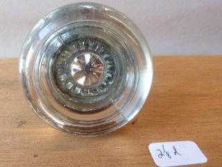 Door Knob (single) Vintage/antique Round Brass & Crystal Glass 2 