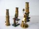 Three Small Brass Microscopes Other photo 7