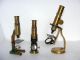 Three Small Brass Microscopes Other photo 8