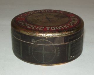 Vintage Antique American Calvert Advertising Tin Tooth Powder Box,  1920s photo