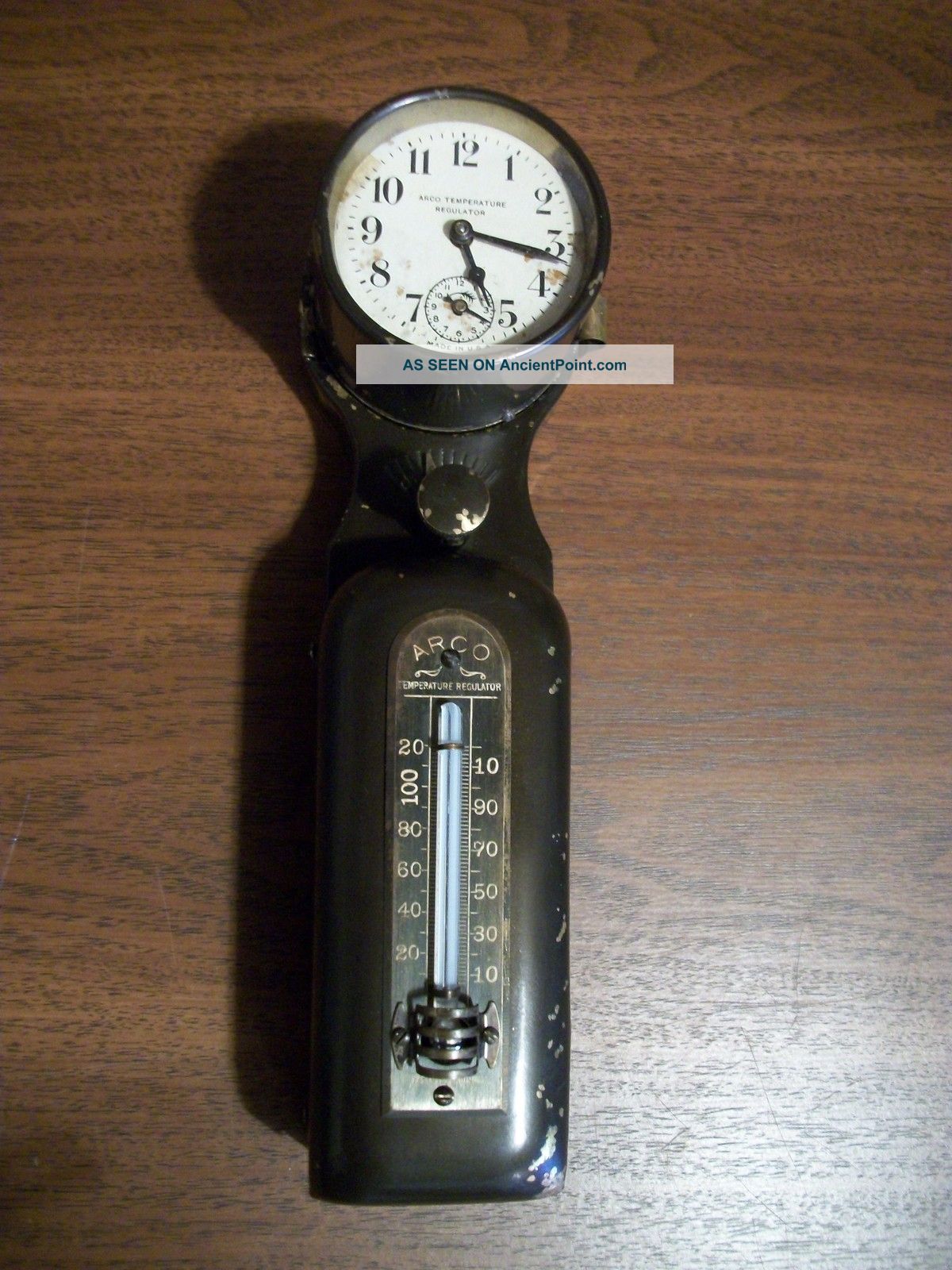 Antique Arco Temperature Regulator W/ Clock & Alarm Thermostat Thermometer Other photo