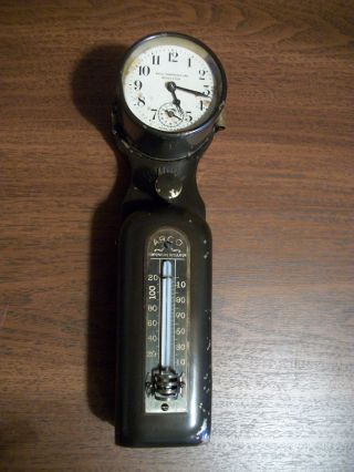 Antique Arco Temperature Regulator W/ Clock & Alarm Thermostat Thermometer photo