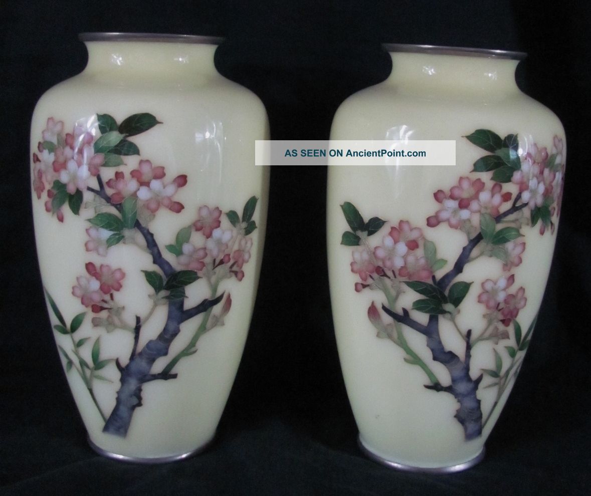 Pair Of Japanese Inaba Cloisonne Vases Vases photo