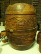 Antique Wooden Water/drink Dispenser With Matching Cups Rare Primitives photo 3