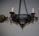 Vintage Hand Made Quality Wrought Iron Art 6 Light Chandelier Chandeliers, Fixtures, Sconces photo 2