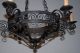 Vintage Hand Made Quality Wrought Iron Art 6 Light Chandelier Chandeliers, Fixtures, Sconces photo 5
