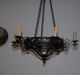 Vintage Hand Made Quality Wrought Iron Art 6 Light Chandelier Chandeliers, Fixtures, Sconces photo 8