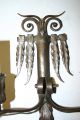 Rare - Art Nouveau Hand Wrought Iron Art 2 - Light Owl Wall Sconce Chandeliers, Fixtures, Sconces photo 3