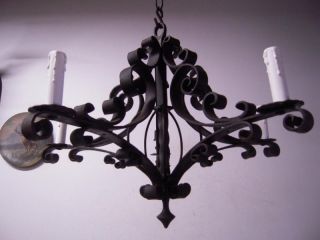 Top_ A Scrolled Wrought Iron 5 - Light Chandelier photo