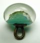 Antique Paperweight Glass Button Blue Green Under Crystal Dome Buttons photo 1