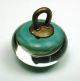 Antique Paperweight Glass Button Blue Green Under Crystal Dome Buttons photo 2
