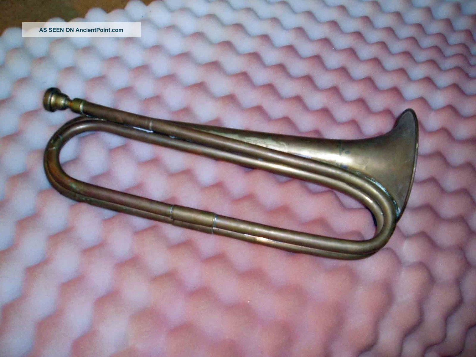 C1914 Australian Military Brass Bugle Musical Instrument Pte Bentley Aif
