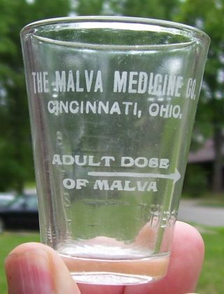 Apothecary Drug Store Advertising Dose Cup The Malva Medicine Co.  Cincinnati photo