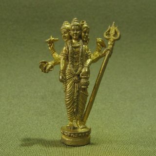 Trimurti Standing Absolute Love Lucky Unique Hindu Charm Thai Amulet photo