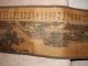 Very Long Antique Chinese Scroll Painting Mountains Landscape Boats Figures 153 