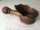 Antique Chinese Silk Coal Iron - Brass With Wood Carved Handle - Very Cool Other photo 1