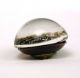 Antique Paperweight Glass Button Silver Grid Pattern Over Chocolate Base Color Buttons photo 1