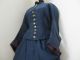 Antique 1870 - 1889 Victorian Dress Blue Red Gold Velvet Bustle Skirt 12 Amazing Buttons photo 4