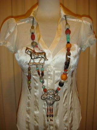 Rare Vintage Asian Oriental Charm Necklace photo