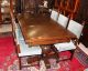 French Antique Henryii Oak Renaissance Dining Set (table & 6 Chairs) 1800-1899 photo 3