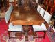French Antique Henryii Oak Renaissance Dining Set (table & 6 Chairs) 1800-1899 photo 5