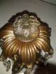 Accurate Cast Brass Marble Crystal Teardrop Prisms Platter Holder A4057 Art Nouveau photo 4
