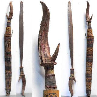 Old Keris Kris Sword Dayak Indonesia Keris Tribal Weapon Art Indonesia Borneo photo